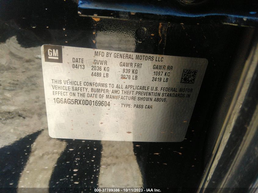 2013 CADILLAC ATS - 1G6AG5RX0D0169604