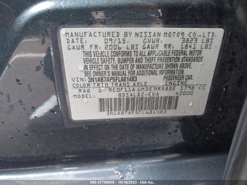 2015 NISSAN SENTRA SV - 3N1AB7AP5FL681483