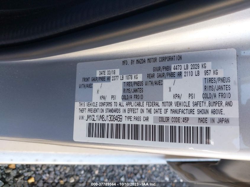 2018 MAZDA MAZDA6 TOURING JM1GL1VM8J1308469