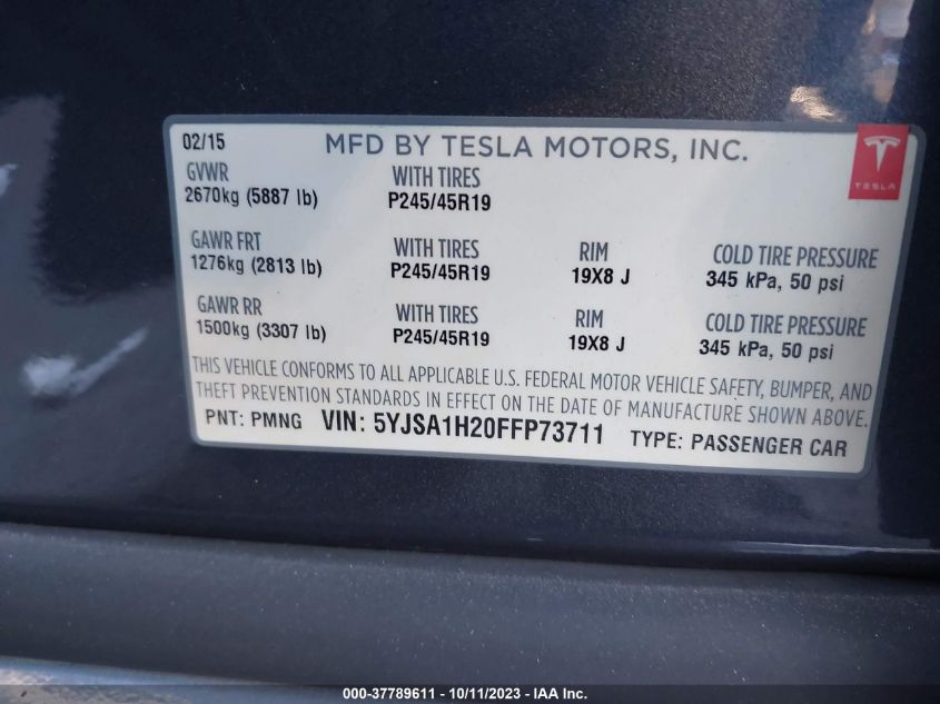 2015 TESLA MODEL S 85D/P85D/70D/90D/P90D - 5YJSA1H20FFP73711