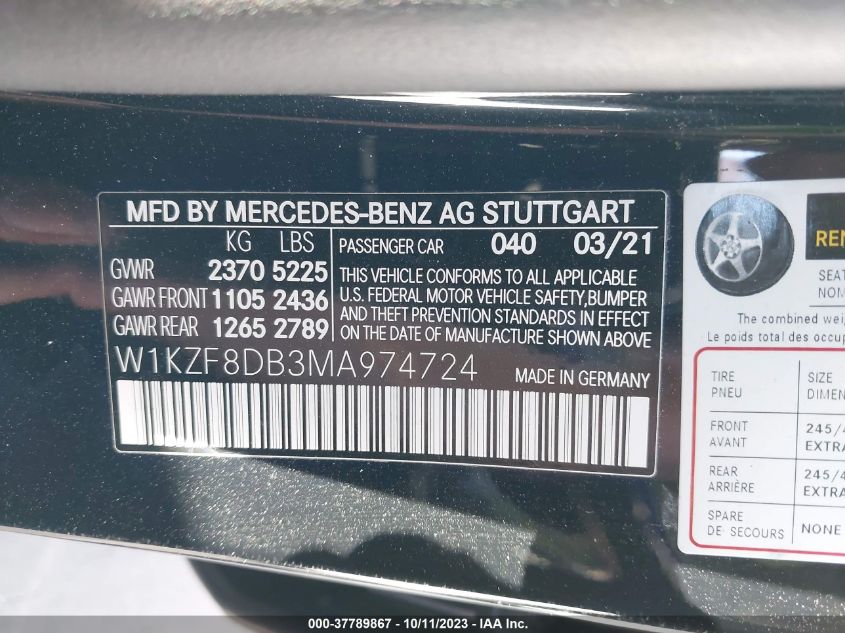 W1KZF8DB3MA974724 Mercedes-Benz E-Class E 350 9