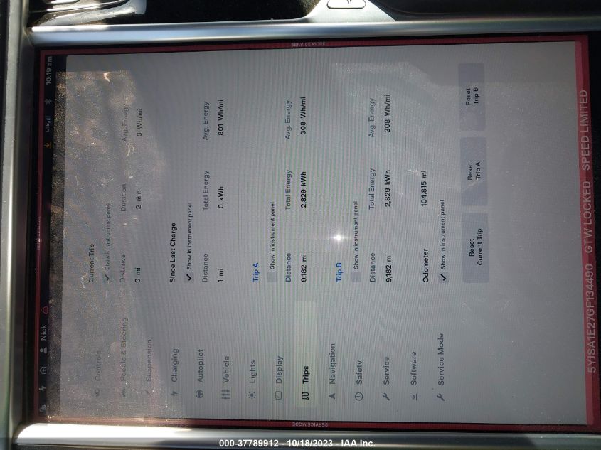 2016 TESLA MODEL S 90D/70D/75D/60D/85D - 5YJSA1E27GF134490