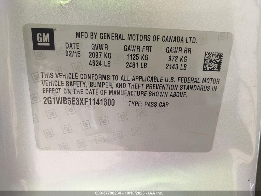 2015 CHEVROLET IMPALA LIMITED LT - 2G1WB5E3XF1141300