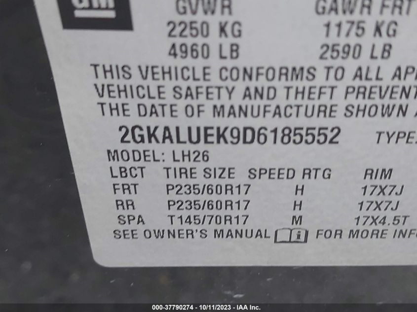 2013 GMC TERRAIN SLT - 2GKALUEK9D6185552