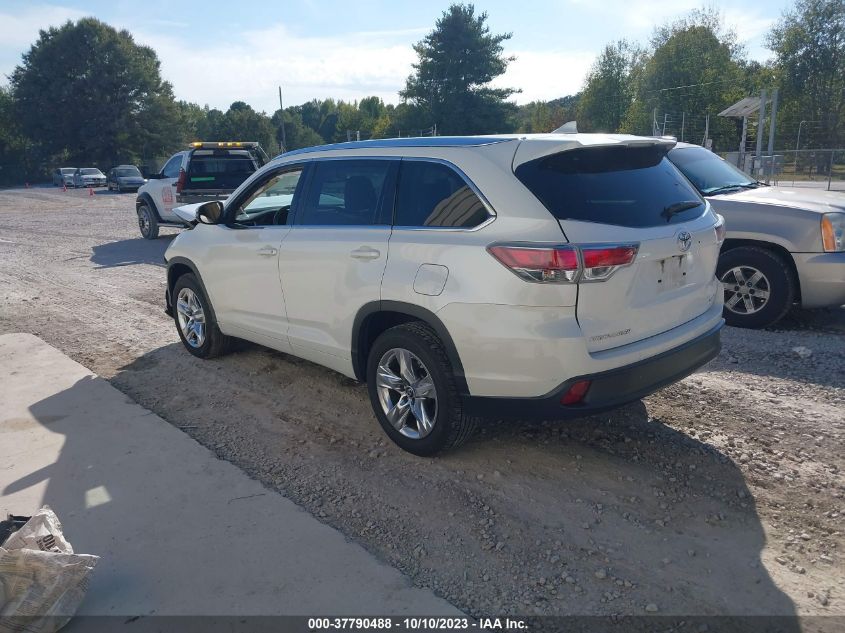 2016 TOYOTA HIGHLANDER LIMITED - 5TDYKRFH5GS150031