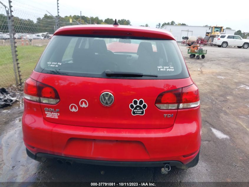 2013 VOLKSWAGEN GOLF TDI W/SUNROOF & NAV - WVWDM7AJ6DW114092