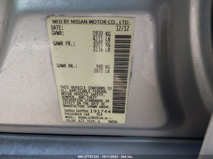2013 NISSAN ALTIMA 2.5 SV - 1N4AL3AP9DC191744