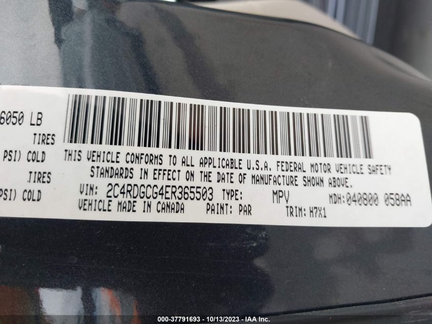 2014 DODGE GRAND CARAVAN SXT - 2C4RDGCG4ER365503