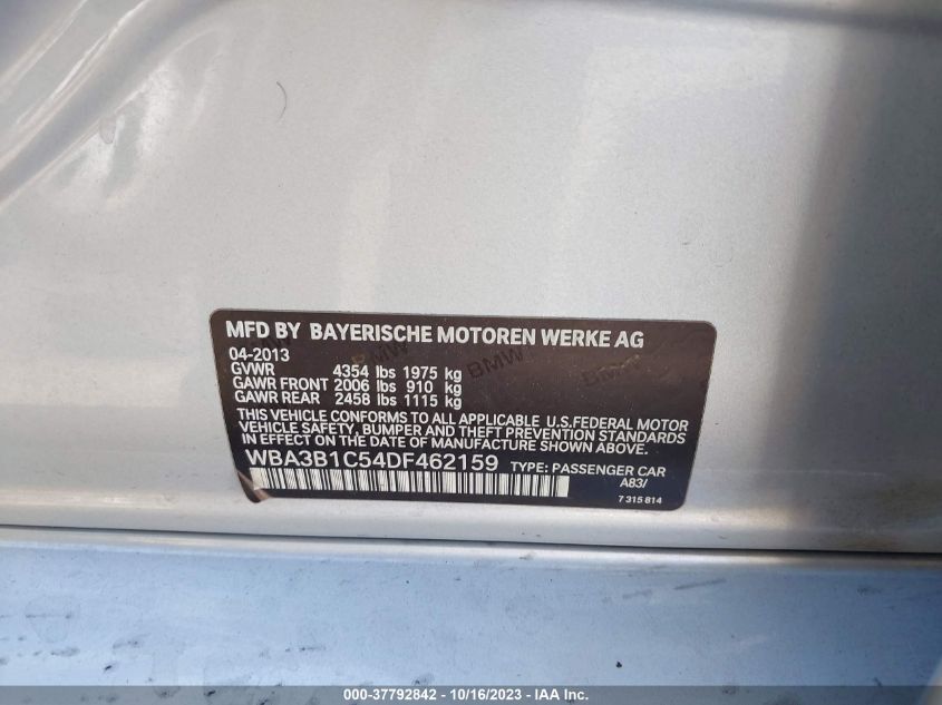 2013 BMW 320I - WBA3B1C54DF462159