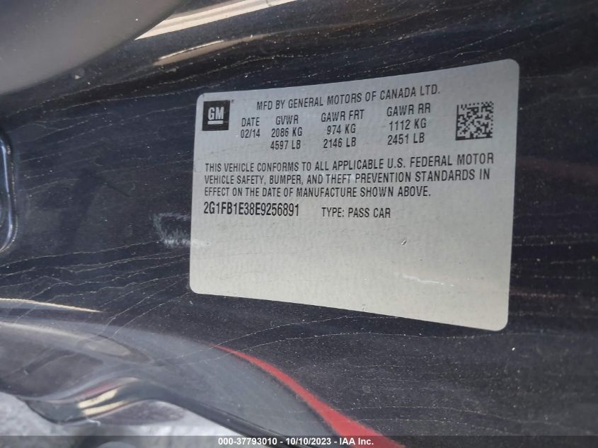 2014 CHEVROLET CAMARO LT - 2G1FB1E38E9256891