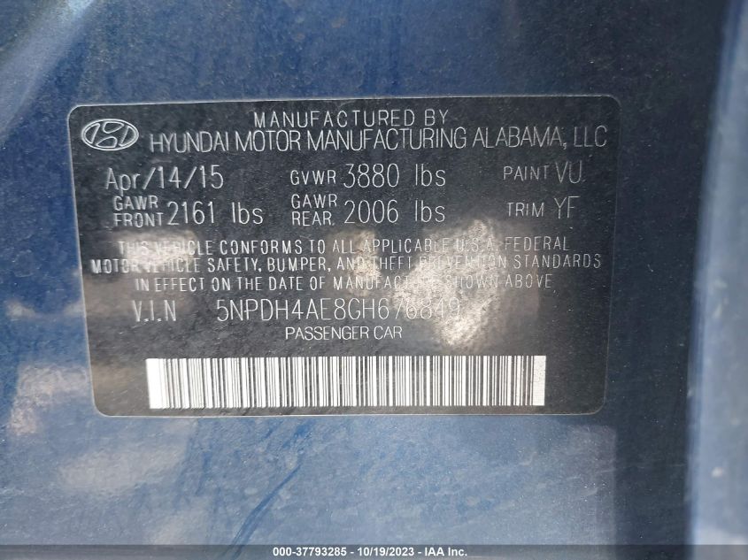 2016 HYUNDAI ELANTRA VALUE EDITION - 5NPDH4AE8GH676849