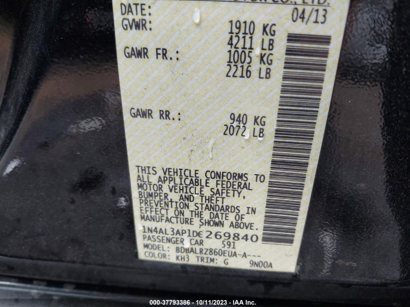 2013 NISSAN ALTIMA 2.5 S - 1N4AL3AP1DC269840