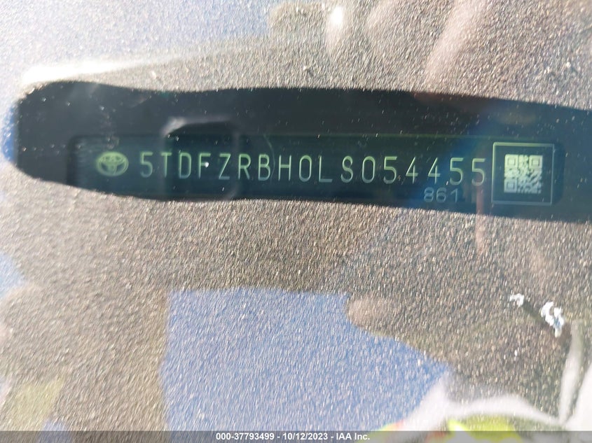 VIN 5TDFZRBH0LS054455 2020 TOYOTA HIGHLANDER PLATINUM
