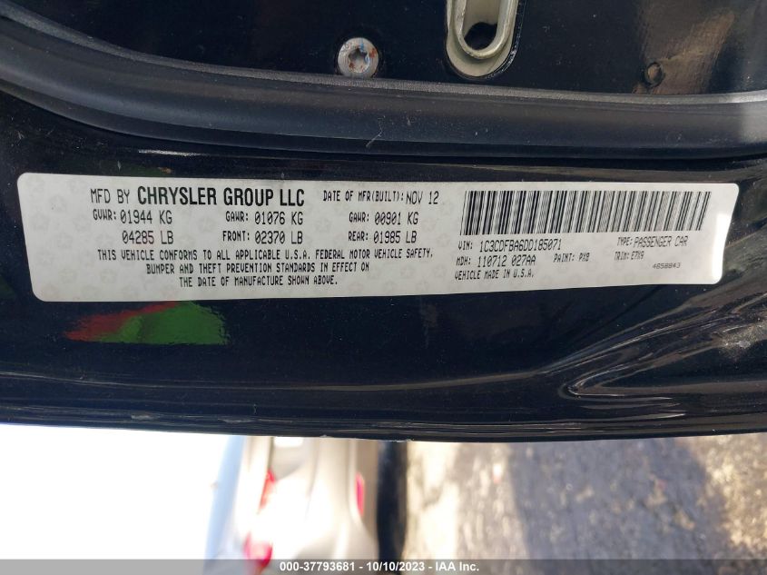 2013 DODGE DART SXT - 1C3CDFBA6DD185071