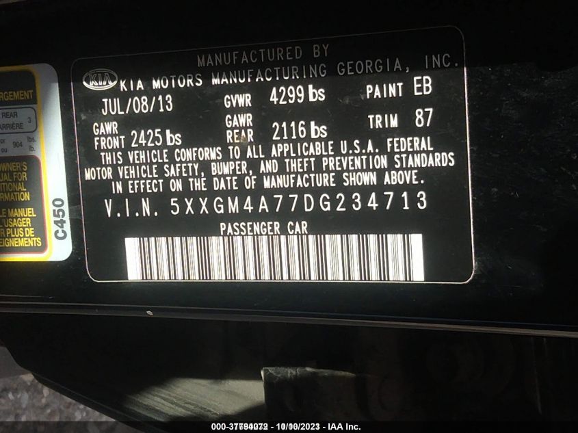 2013 KIA OPTIMA LX - 5XXGM4A77DG234713