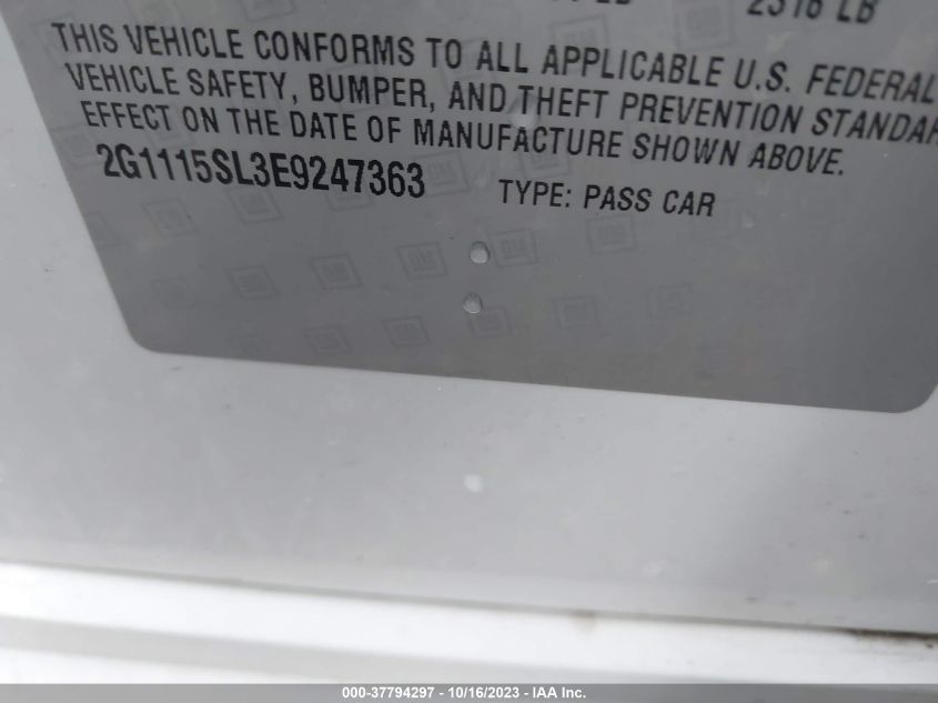 2014 CHEVROLET IMPALA LT - 2G1115SL3E9247363