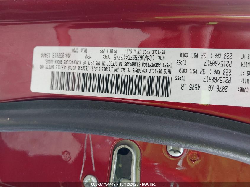 2015 JEEP PATRIOT LATITUDE - 1C4NJRFB5FD417745