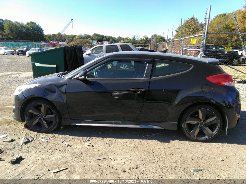 2013 HYUNDAI VELOSTER TURBO W/BLACK INT - KMHTC6AE1DU169178