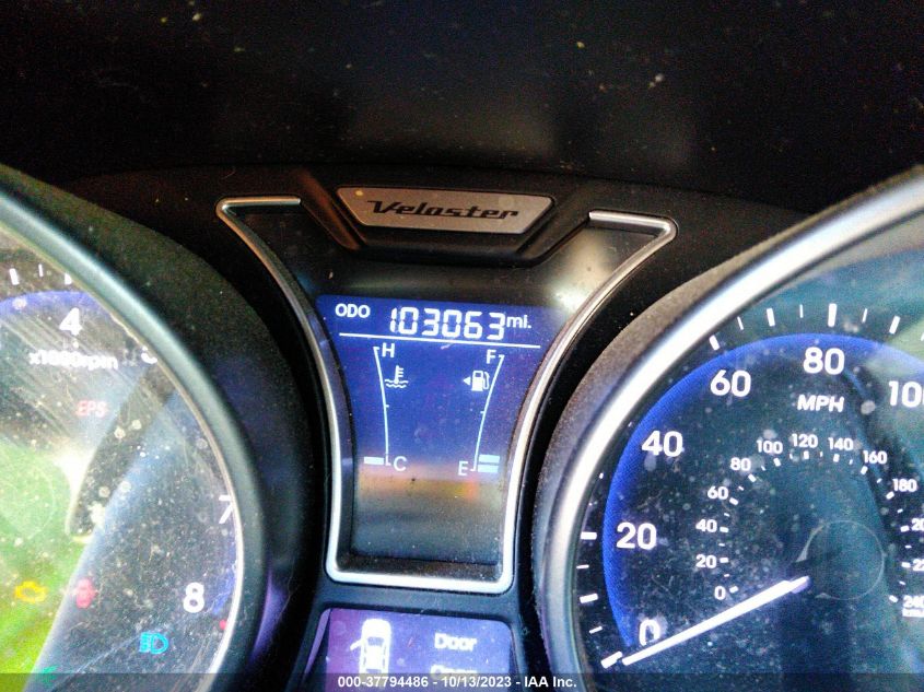 2013 HYUNDAI VELOSTER TURBO W/BLACK INT - KMHTC6AE1DU169178