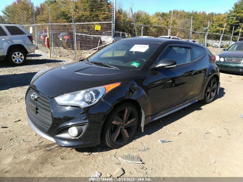 2013 HYUNDAI VELOSTER TURBO W/BLACK INT - KMHTC6AE1DU169178