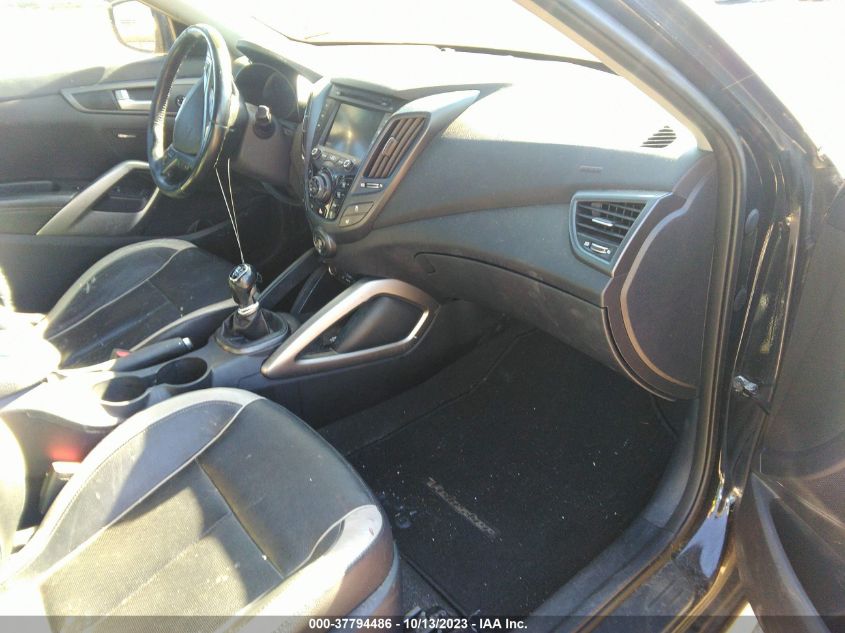 2013 HYUNDAI VELOSTER TURBO W/BLACK INT - KMHTC6AE1DU169178