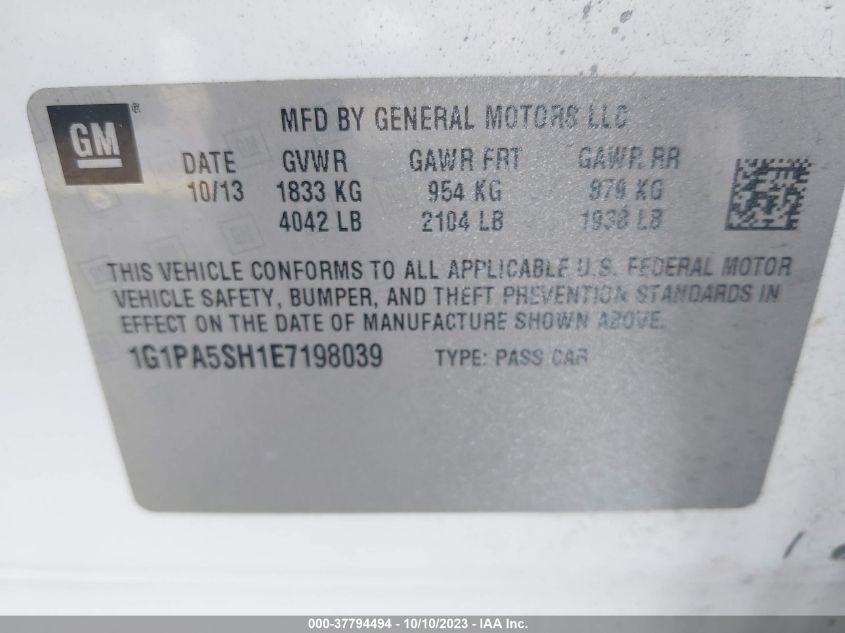 2014 CHEVROLET CRUZE LS - 1G1PA5SH1E7198039