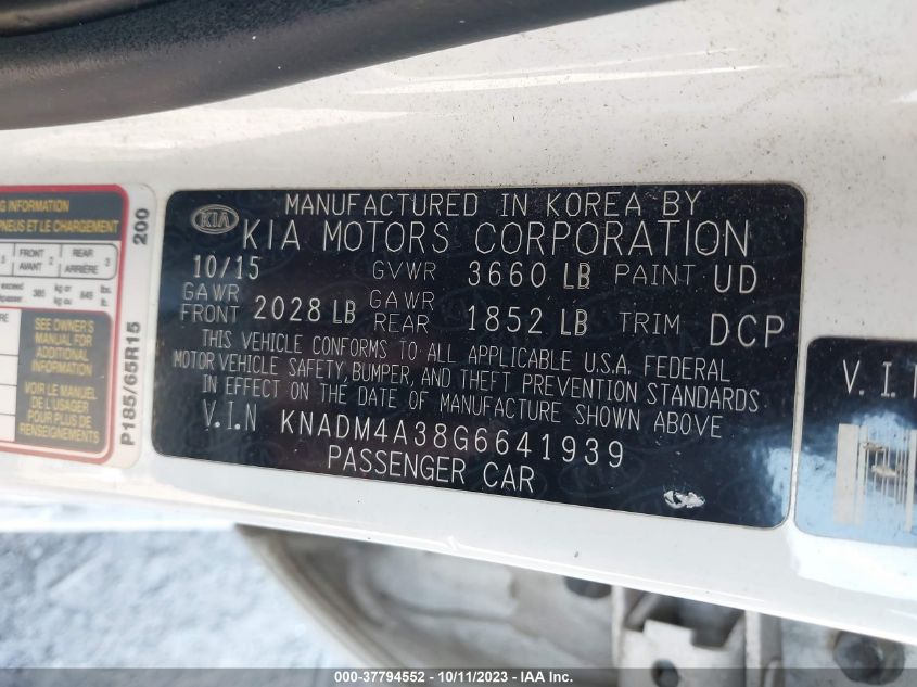 2016 KIA RIO LX - KNADM4A38G6641939