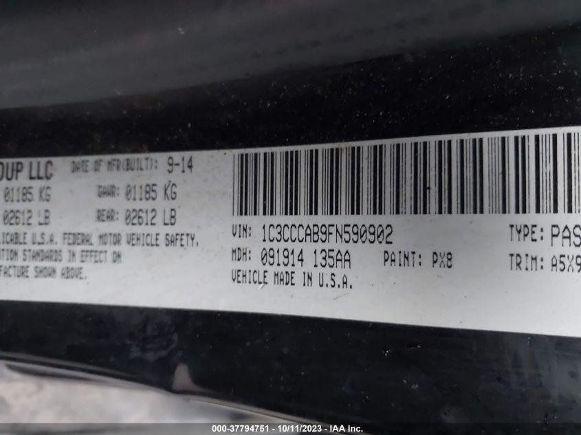 2015 CHRYSLER 200 LIMITED - 1C3CCCAB9FN590902