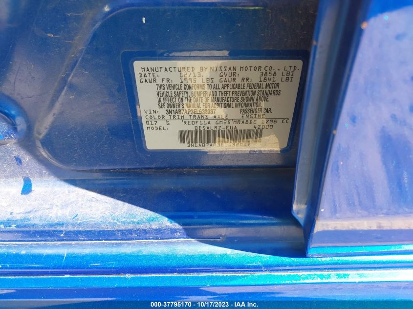 2014 NISSAN SENTRA SR - 3N1AB7AP3EL632037