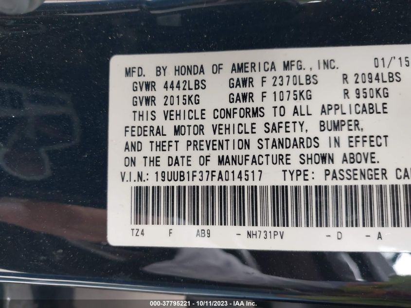 2015 ACURA TLX - 19UUB1F37FA014517