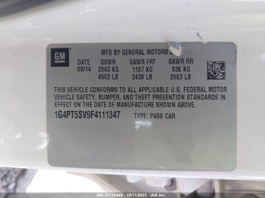 2015 BUICK VERANO PREMIUM TURBO GROUP - 1G4PT5SV9F4111347