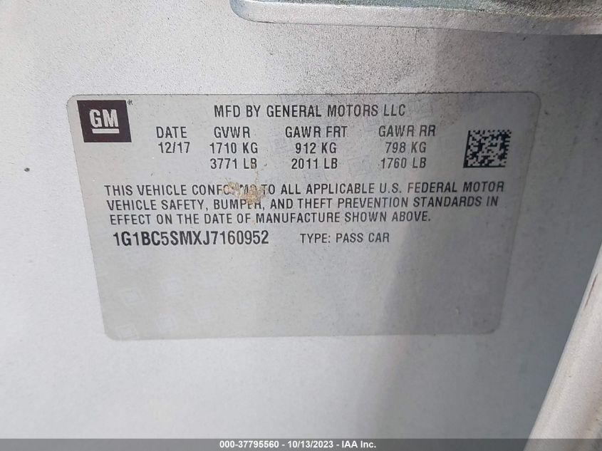 2018 CHEVROLET CRUZE LS - 1G1BC5SMXJ7160952