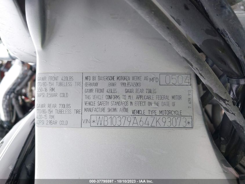 2004 BMW R1200 C WB10379A64ZK93073