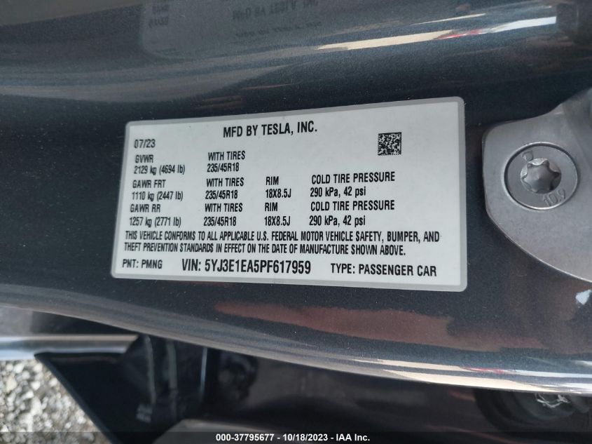 2023 TESLA MODEL 3 - 5YJ3E1EA5PF617959