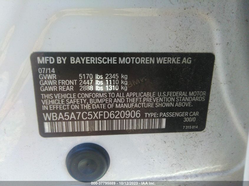 2015 BMW 5 SERIES 528I XDRIVE - WBA5A7C5XFD620906