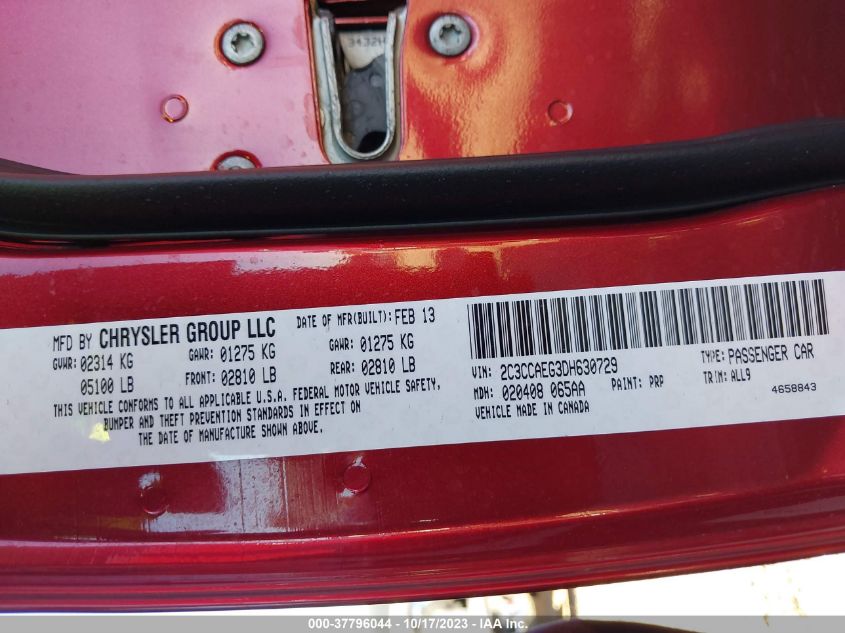 2013 CHRYSLER 300C - 2C3CCAEG3DH630729