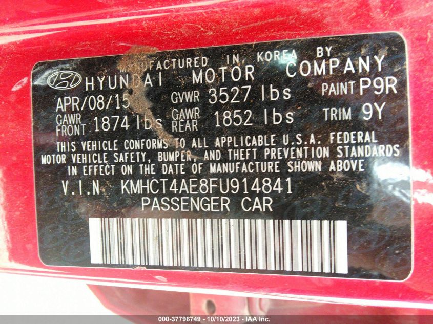 2015 HYUNDAI ACCENT GLS - KMHCT4AE8FU914841