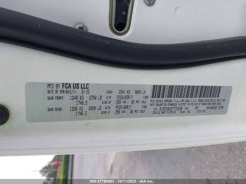 2015 DODGE JOURNEY SXT - 3C4PDDBG2FT725289