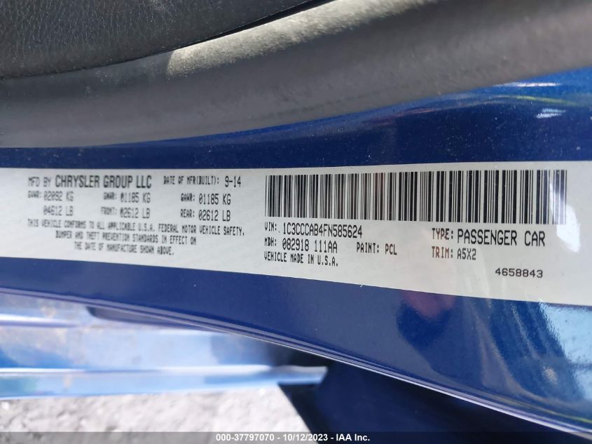 2015 CHRYSLER 200 LIMITED - 1C3CCCAB4FN585624