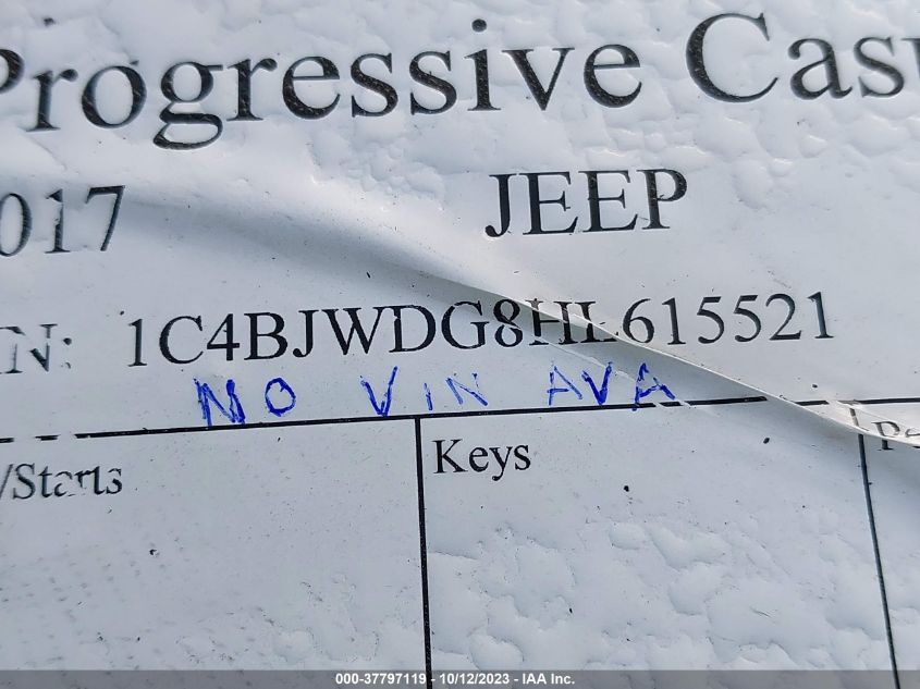 2017 JEEP WRANGLER UNLIMITED SPORT - 1C4BJWDG8HL615521