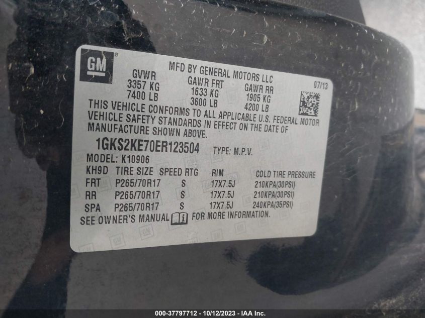 2014 GMC YUKON XL 1500 SLT 1GKS2KE70ER123504