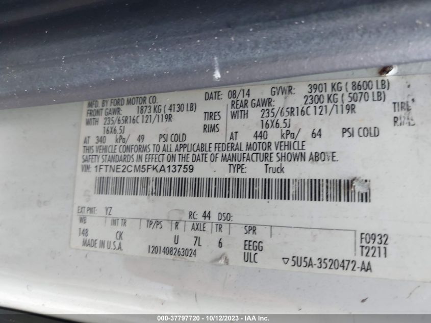 2015 FORD TRANSIT-150 - 1FTNE2CM5FKA13759