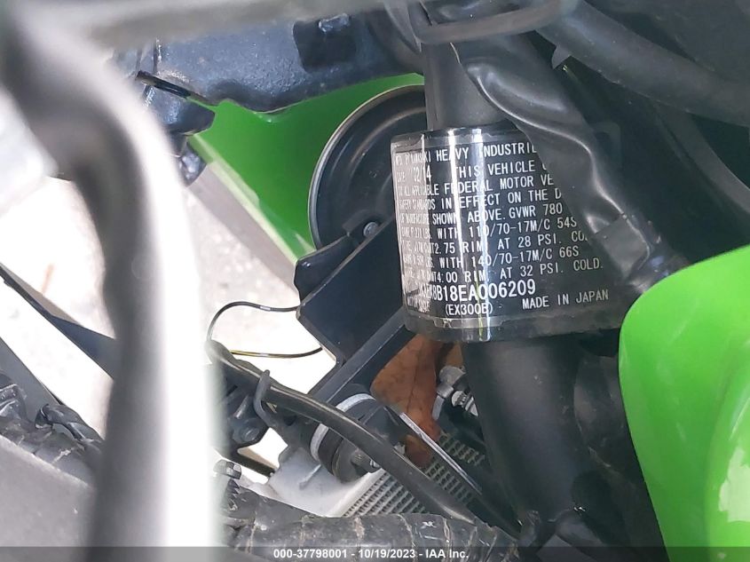2014 KAWASAKI EX300 B - JKAEX8B18EA006209