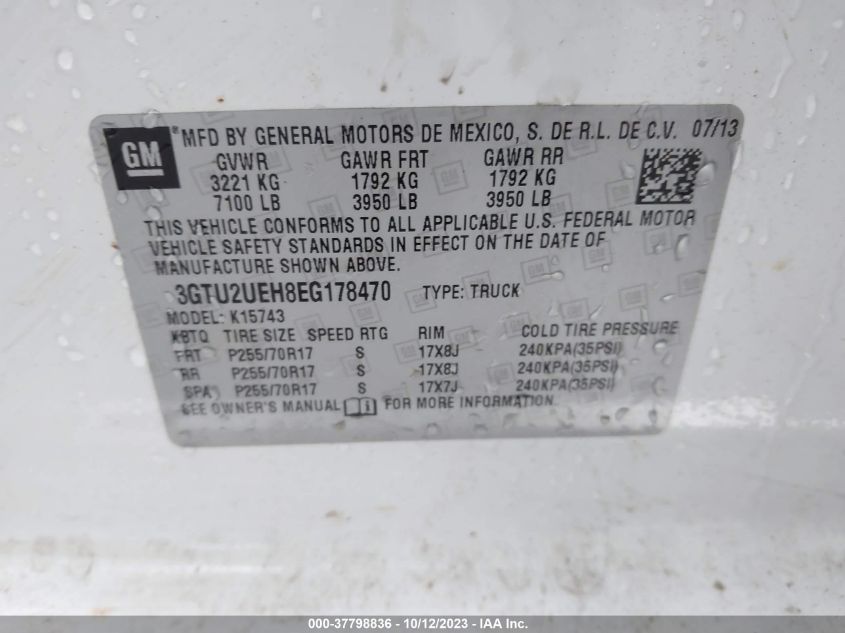 2014 GMC SIERRA 1500 SLE - 3GTU2UEH8EG178470