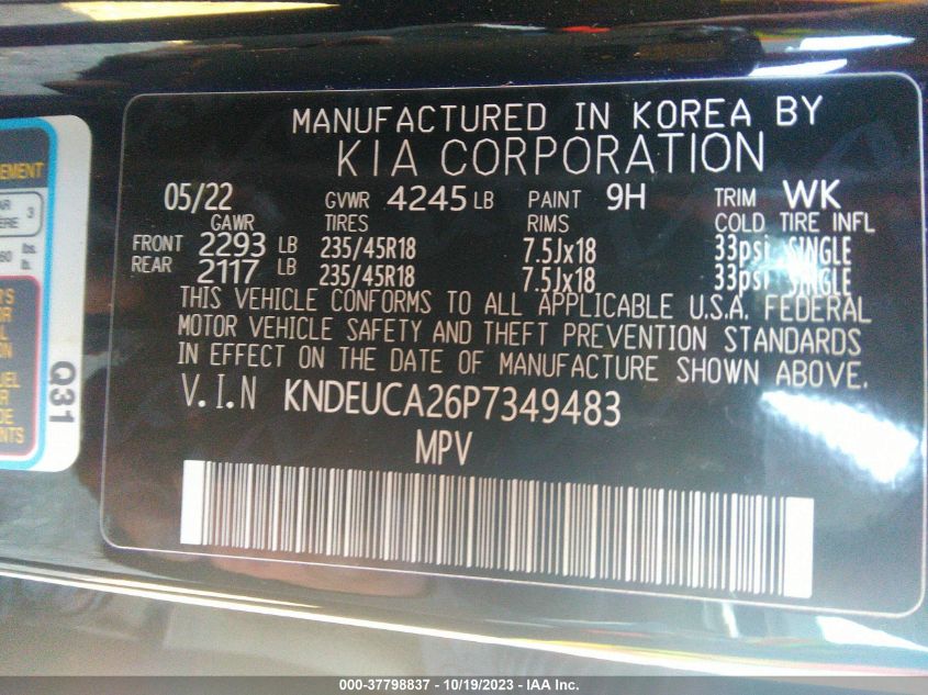 2023 KIA SELTOS NIGHTFALL - KNDEUCA26P7349483