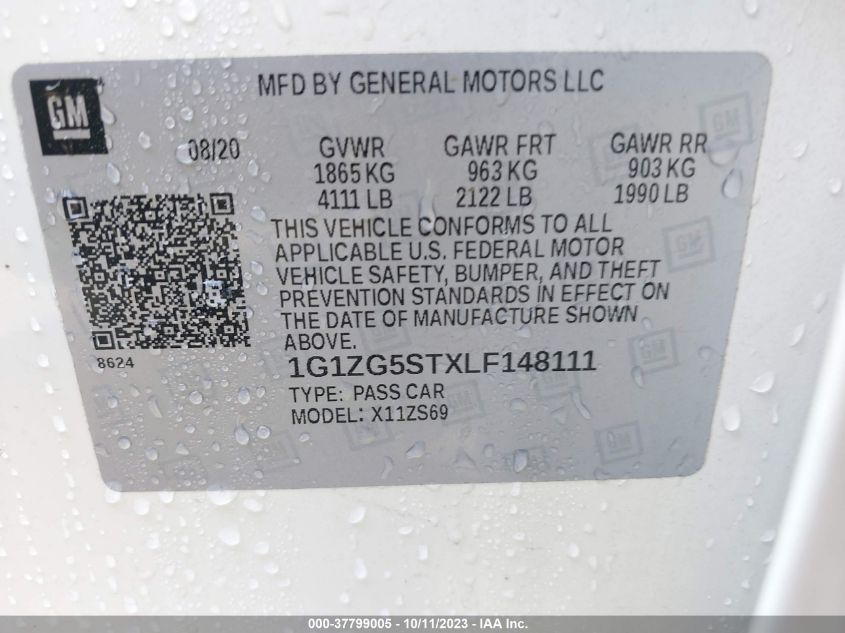 2020 CHEVROLET MALIBU RS - 1G1ZG5STXLF148111