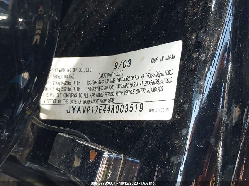 2004 YAMAHA XV1700 A JYAVP17E44A003519