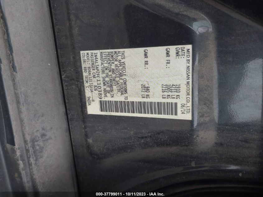 2015 NISSAN ALTIMA 2.5 SV - 1N4AL3AP2FC110389