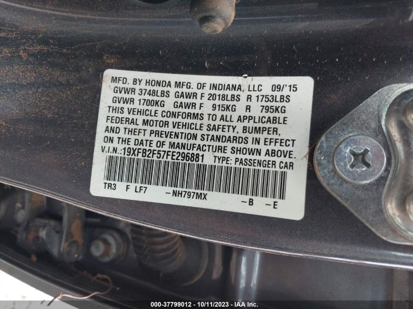2015 HONDA CIVIC LX - 19XFB2F57FE296881