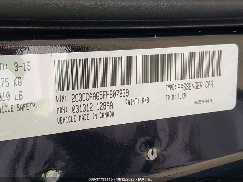 2015 CHRYSLER 300 LIMITED - 2C3CCAAG5FH807239